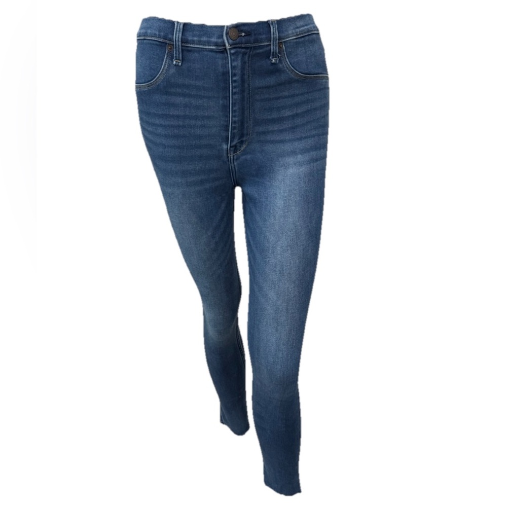 Abercrombie Super High Rise Skinny Jeans Womens 27 Raw Hem Stretch Legging